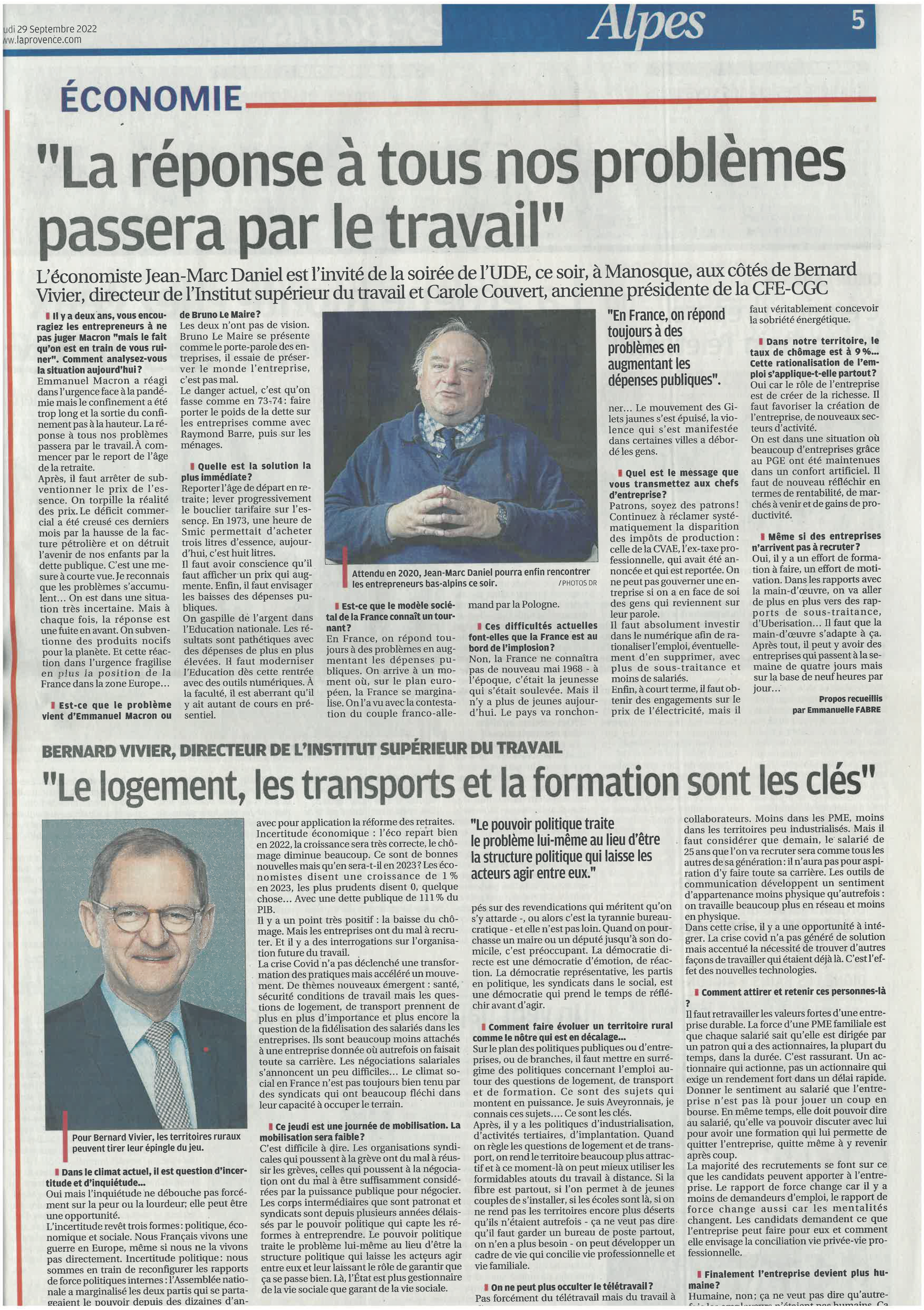 Article LA PROVENCE_AVANT SHOW_29 SEPTEMBRE