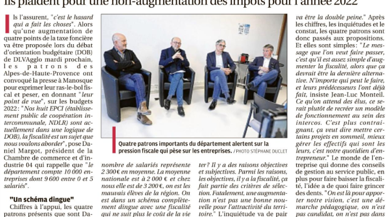 REVUE DE PRESSE_LA PROVENCE_FISCALITE DES ENTREPRISES