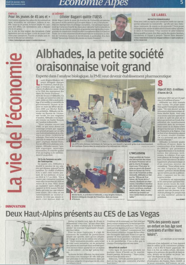 LA PROVENCE 14 JANVIER_ALBHADES